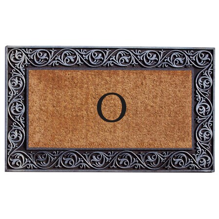 Monogram Door Mat, Silver, Black, Natural, 18 in W x 30 in L